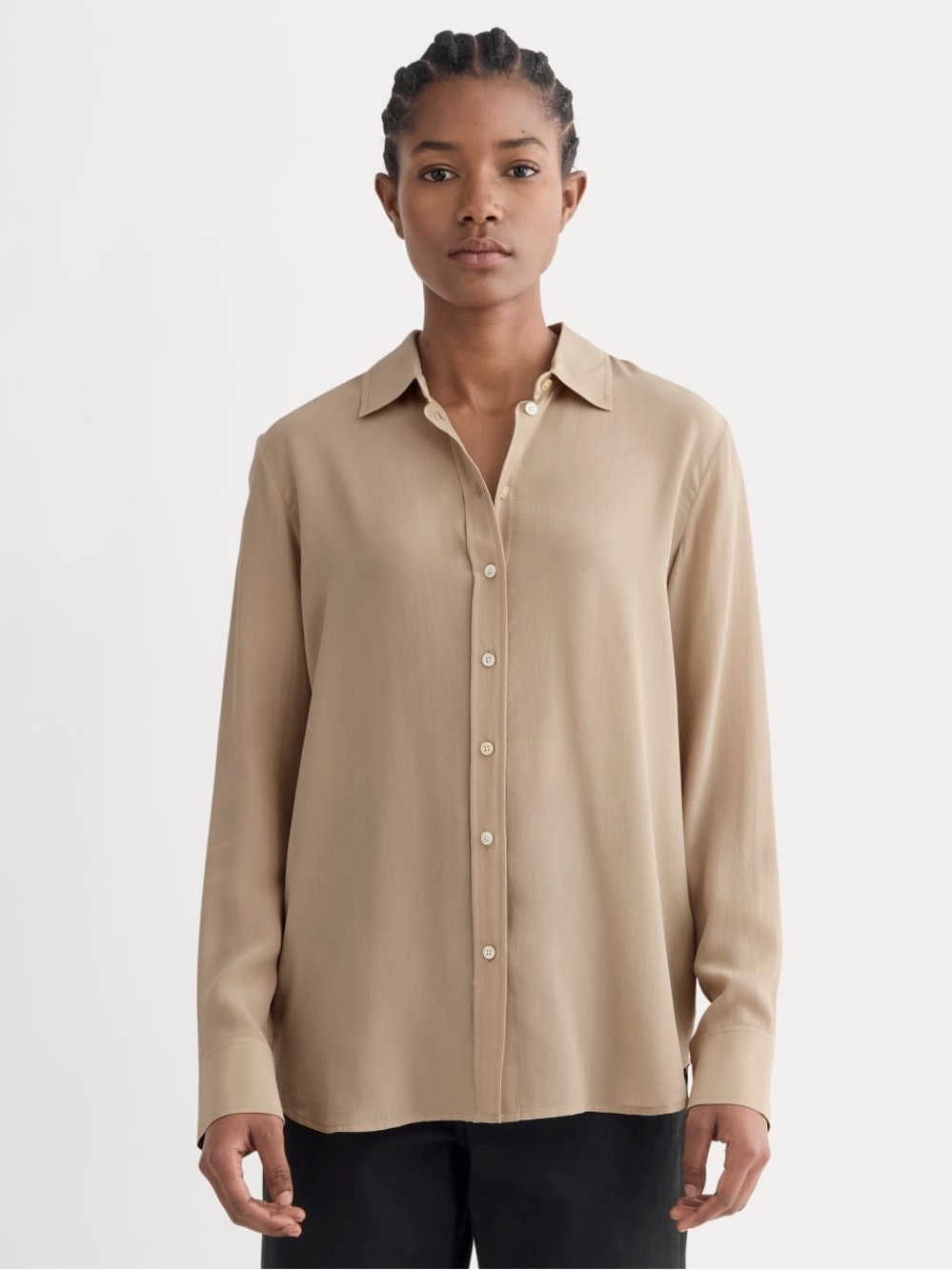 Everlane THE MUST-HAVE SHIRT IN WASHABLE SILK Size 8